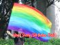 Seda Poi bandera de adoración 129 cm * 88 cm, Arco iris B