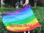 Seda Poi bandera de adoración 129 cm * 88 cm, Arco iris B