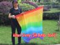 Seda Poi bandera de adoración 129 cm * 88 cm, Arco iris
