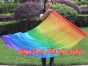 Seda Poi bandera de adoración 129 cm * 88 cm, Arco iris