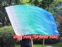Seda Poi bandera de adoración 129 cm * 88 cm, blanco-verde pavo real-cyan-azul