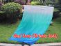 Seda Poi bandera de adoración 129 cm * 88 cm, blanco-verde pavo real-cyan-azul