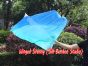 Seda Poi bandera de adoración 129 cm * 88 cm, blanco-verde pavo real-cyan-azul