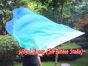Seda Poi bandera de adoración 129 cm * 88 cm, blanco-verde pavo real-cyan-azul