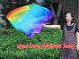 Seda Poi bandera de adoración 174cm x 88cm, Arco iris B