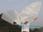 1 pair 180 cm (71") half circle prophetic angel wing silk flags, white 