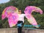 1 Paar 180 cm (71") halbkreisförmige Engelsflügel aus Seide,Pfingstrosen