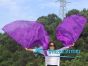 1 pair 180 cm (71") half circle prophetic angel wing silk flags,purple 