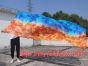 Velo de seda danza del vientre Fuego y hielo tie-dye
