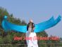 Velo poi de seda para danza del vientre cian 2.3m*0.9m