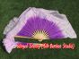 1 Pair purple fading short Chinese silk dance fan, 10cm (4") flutter