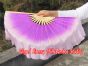 1 Pair purple fading short Chinese silk dance fan, 10cm (4") flutter