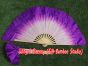 1 Pair light purple-purple short Chinese silk dance fan, 10cm (4") flutter