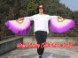 1 Pair light purple-purple short Chinese silk dance fan, 10cm (4") flutter