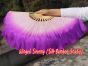 1 Pair light purple-purple short Chinese silk dance fan, 10cm (4") flutter