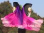 Pareja abanicos seda danza del vientre negro-violeta-rosado-rosado claro 1.8m