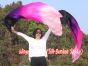 Pareja abanicos seda danza del vientre negro-violeta-rosado-rosado claro 1.8m