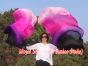 Pareja abanicos seda danza del vientre negro-violeta-rosado-rosado claro 1.8m