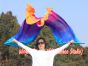 1 pair 1.8m (71") Iridescence belly dance silk fan veils