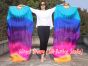 1 pair 1.8m (71") Iridescence belly dance silk fan veils