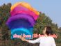 1 pair 1.8m (71") Iridescence belly dance silk fan veils