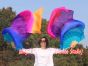 1 pair 1.8m (71") Iridescence belly dance silk fan veils