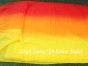Handbemaltes seidenstoff rot-orange-gelb 100% Seide.