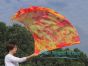 130 cm bandera de seda de adoración profética flexible, Llama