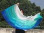 220cm Groß Seidenfahne mit flexiblem Stab, weiß-pfau grüne-türkis-blau