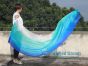 220cm Groß Seidenfahne mit flexiblem Stab, weiß-pfau grüne-türkis-blau