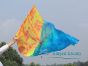 130 cm bandera de seda de adoración profética flexible, Fuego y hielo
