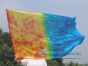 130 cm bandera de seda de adoración profética flexible, Fuego y hielo