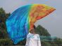 130 cm bandera de seda de adoración profética flexible, Fuego y hielo
