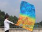130 cm bandera de seda de adoración profética flexible, Fuego y hielo