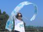 1 piece white+blue 2.5m (98") silk worship streamer