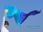 1 pair 1.5m (59") turquoise-blue belly dance silk fan veil