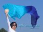 1 pair 1.5m (59") turquoise-blue belly dance silk fan veil