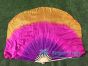 Grandes abanicos cortos de baile Violeta Dorada, 105 cm 