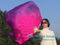 Grandes abanicos cortos de baile rosado-violeta, 105 cm