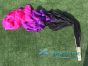 Abanico de seda extragrande negro-violeta-rosado 180 x 114 cm