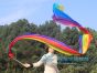 Seiden-wurfstreamerr längsstreifen regenbogen 400 x 90cm