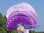 purple fading large short silk dance fans (flutter), 41" (105 cm)