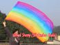 Seda Poi bandera de adoración 174cm x 88cm, rayas largas arco iris+