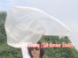 85 cm bandera de seda de adoración profética flexible para niños, blanco