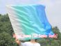 85 cm Tanzflagge Anbetungsfahne mit flexiblem Stab, weiß-pfau grüne-türkis-blau