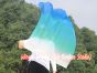 85 cm Tanzflagge Anbetungsfahne mit flexiblem Stab, weiß-pfau grüne-türkis-blau
