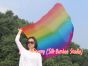 103 cm Tanzflagge Anbetungsfahne mit flexiblem Stab, Regenbogen B