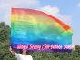 130 cm Tanzflagge Anbetungsfahne mit flexiblem Stab, Regenbogen