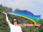 130 cm Tanzflagge Anbetungsfahne mit flexiblem Stab, Regenbogen