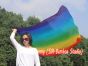 130 cm Tanzflagge Anbetungsfahne mit flexiblem Stab, Regenbogen